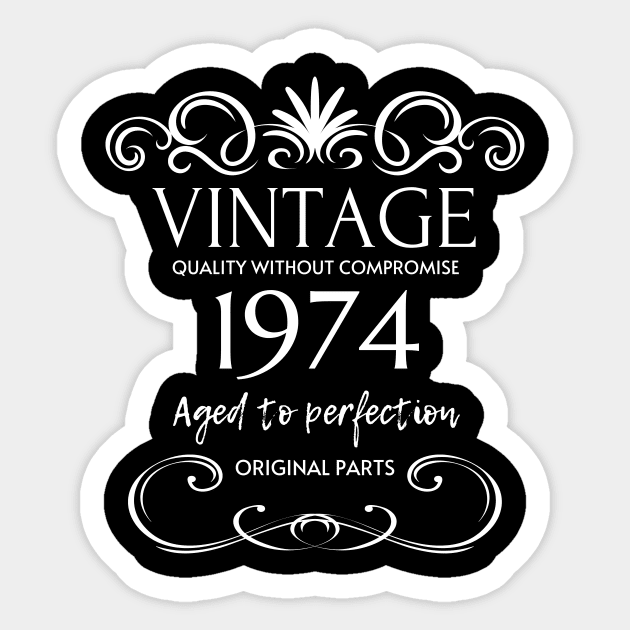 Vintage 1974 - Birthday Gift For Men Sticker by Fluen